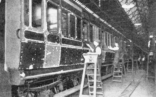 Preparing rolling stock in the LNER's works at York