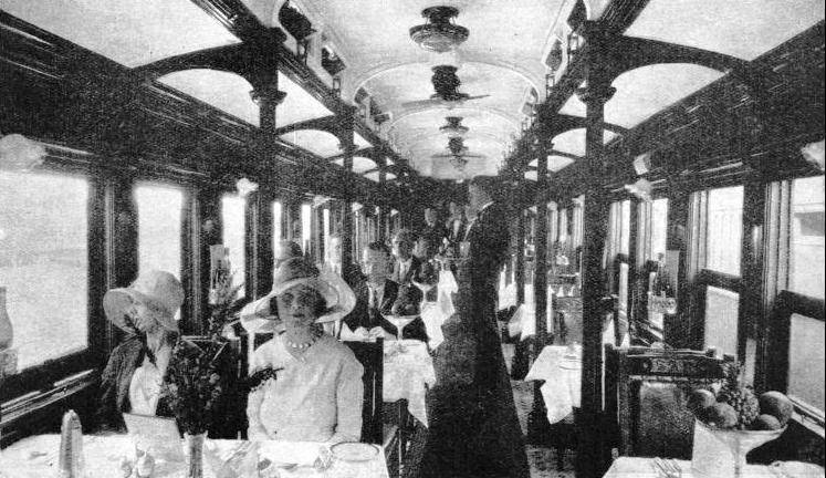 WELL-APPOINTED, this dining-saloon, which includes a small bar, can seat forty-six passengers
