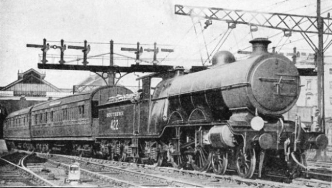 ENGINE NO. 422 OF THE SOUTHERN RAILWAY LEAVING VICTORIA