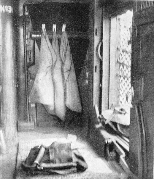 Mail-bags snatched by the lineside net awaiting removal to the sorting benches