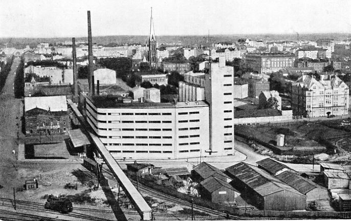 A GENERAL VIEW OF VIIPURI, showing the railway in the foreground. A branch line can be seen leading to a large flour mill.