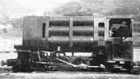 COMPRESSED AIR LOCOMOTIVE used for the transport of men and material in the tunnel