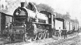 in Italy 2-6-2 locomotives of the type illustrated are employed extensively for fast passenger trains, including the “Rome Express”