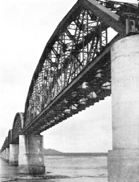A CLOSE-UP VIEW of the Lower Zambesi Bridge in Portuguese East Africa