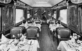Interior of one of the cars on the Edelweiss Pullman