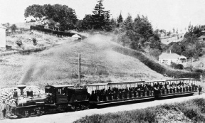 THE SHAY GEARED LOCOMOTIVE AT WORK UPON THE MOUNT TAMALPAIS RAILWAY IN CALIFORNIA