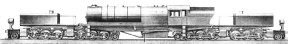 A drawing of a huge freight engine of the 2-6-6-2 + 2-6-6-2 type, for which a patent has been taken out by Messrs Beyer, Peacock & Co