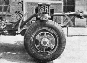 VIEW of the Karrier type freight road-railer showing the pneumatic tyre unit