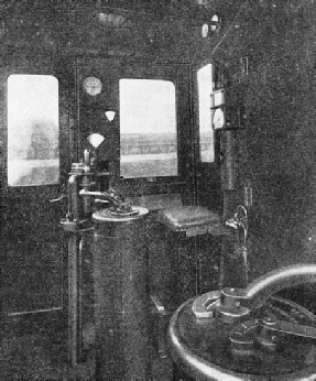 THE DRIVER’S CONTROL in the cab of a Diesel Electric locomotive