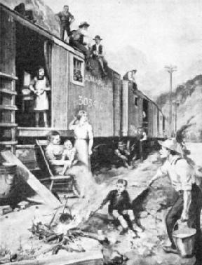 Construction trains such as these were common in the early days of the Canadian Pacific Railway