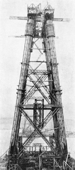 One of the vertical columns of the Queensferry cantilever