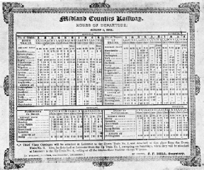 Midland Counties timetable of 1842