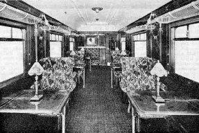 Interior of a modern saloon car on the Edelweiss Pullman