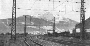 A stretch of line over which the famous train passes, at Zell am See in the Austrian Alps