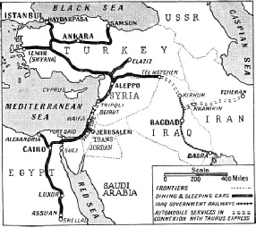 The route of the “Taurus Express”