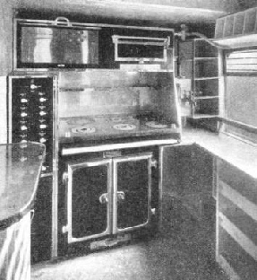 ALL-ELECTRIC KITCHENS are an essential part of the equipment on the Southern Railway's main line service to Brighton