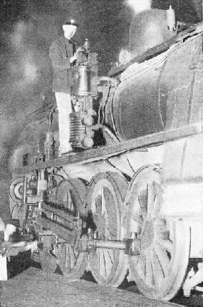A NEW ZEALAND LOCOMOTIVE with a brake air-pump on the running board
