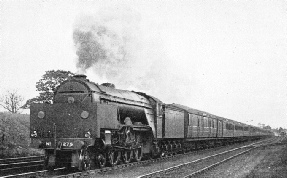 THE INDICATING SHELTER attached to the front of a “Pacific” locomotive undergoing tests