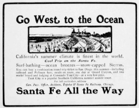 Atchison Topeka & Santa Fe Railway advert c1903