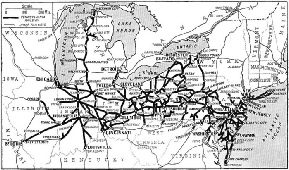 Map of the Pennsylvania Railroad system