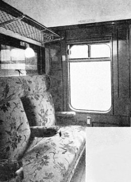INTERIOR OF THE LATEST TYPE of LMS third-class coupe compartment