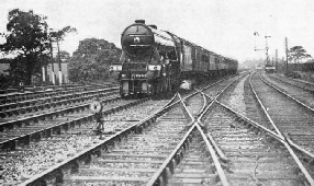 An express of the LNER running at speed