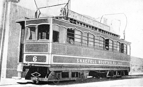 AT THE SUMMIT TERMINUS of the Snaefell Mountain Railway