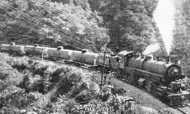 A train of fuel oil tanks on the line between San Luis Potosi and the port of Tampico