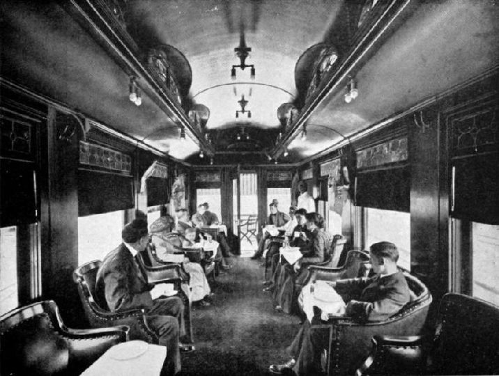 A library-observation car on the Canadian Pacific Railway