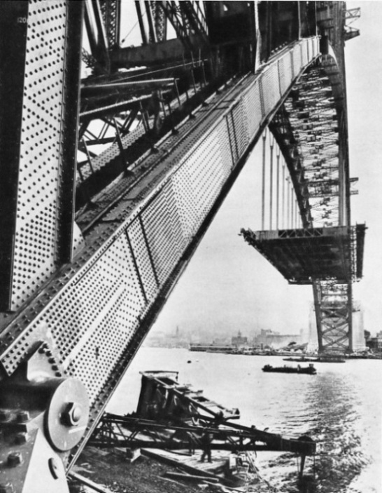 Sydney Harbour Bridge under construction