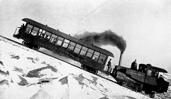 ON THE STEEPEST PART OF THE Pike's Peak Railway