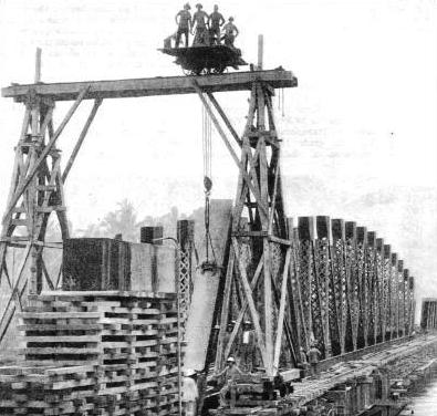 Building the Muda River Bridge in Kedah, Malaya