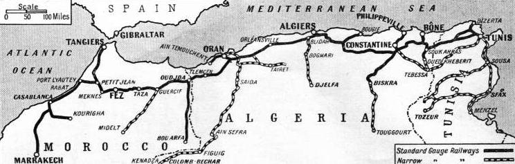 THE MAIN RAILWAY SYSTEMS of Northern Africa