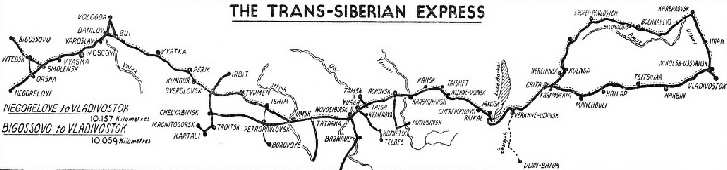 The route of the Trans-Siberian Express