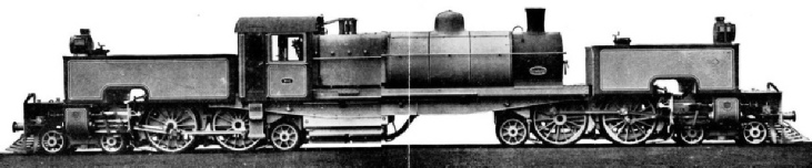 Eight cylindered Garratt passenger locomotive