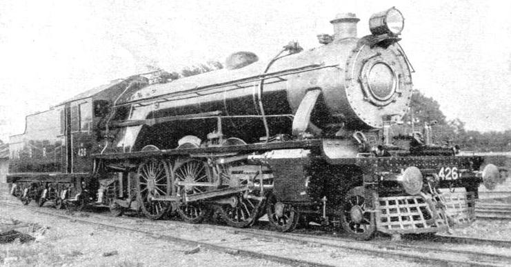 A POWERFUL LOCOMOTIVE of the 4-6-2 type used on the broad-gauge system of the Eastern Bengal State Railway
