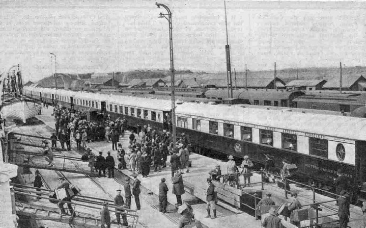 Boarding the Golden Arrow at Calais