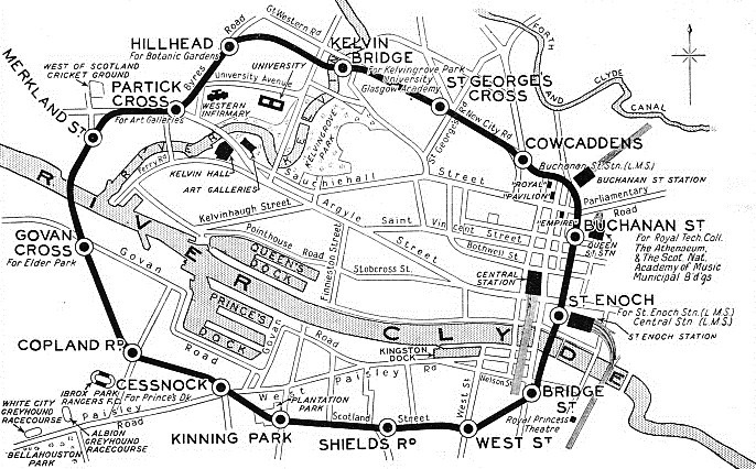 Map of the Glasgow underground