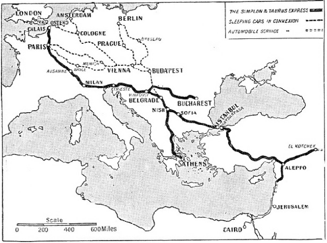 SERVICES FROM CALAIS TO THE EAST are run by the International Sleeping Car Company