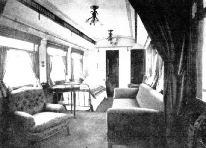 Interior of new invalid carriage, Great Northern Railway
