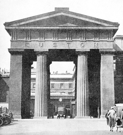 DORIC COLUMNS are embodied in this entrance to Euston Station