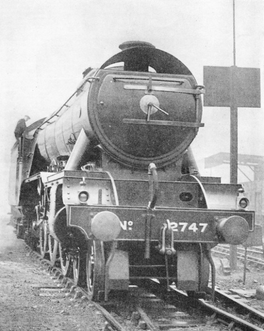 “SUPER-PACIFIC” No. 2747 “CORONACH” with a section of its smoke-box cut away experimentally