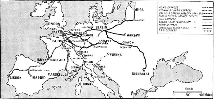 EXPRESS ROUTES over which sleeping cars are run