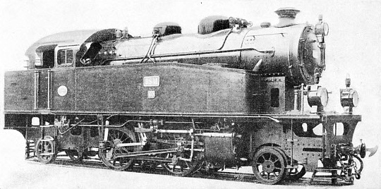 A 2-4-2 tank locomotive in operation on the Deli Railway of Sumatra