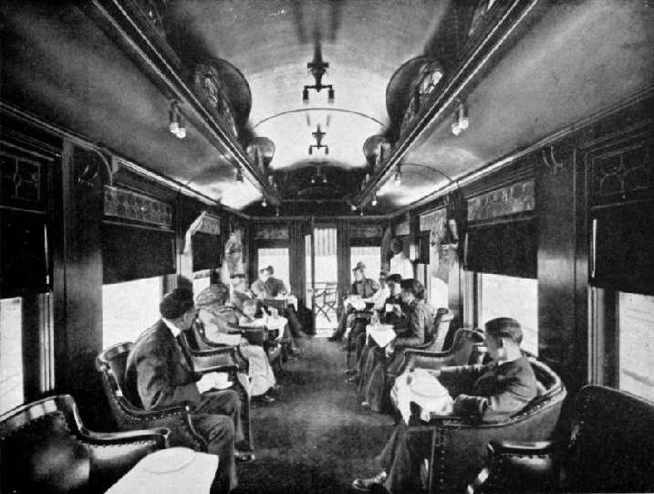 A LIBRARY-OBSERVATION CAR ON THE CANADIAN PACIFIC RAILWAY