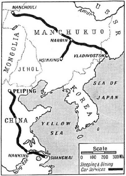 FAR EASTERN ROUTES over which the International Sleeping Car Company’s services are in regular operation