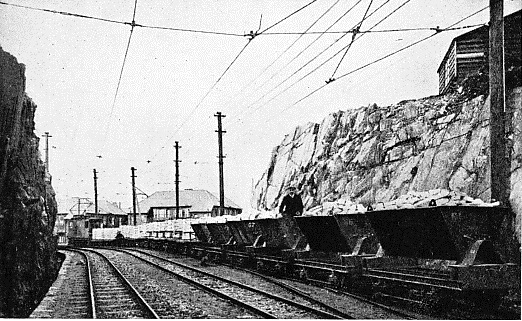 A rock cutting on the British Aluminium Company’s electric railway at Kinlochleven