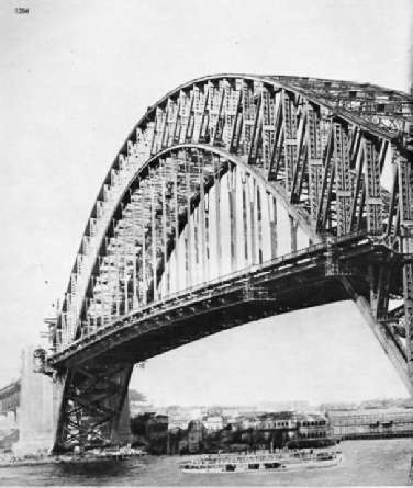 Sydney Harbour Bridge under construction