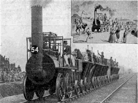 Locomotion No. 1 and Replica Train at the Railway Centenary celebrations
