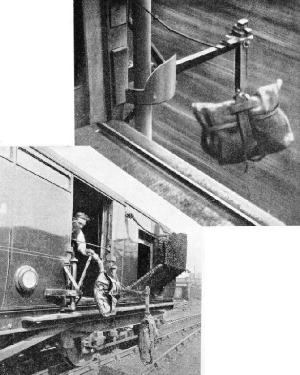 Mail-bags for lineside delivery from a postal sorting van